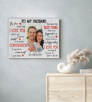 Personalized Custom Name Photo Wedding Anniversary Canvas Gift Ideas For Husband From Wife, Valentines Day Gifts For Him Couple