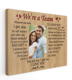 Personalized Custom Name Photo We Are A Team Wedding Anniversary Gift Ideas Canvas, Valentine Day Gifts Canvas