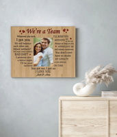Personalized Custom Name Photo We Are A Team Wedding Anniversary Gift Ideas Canvas, Valentine Day Gifts Canvas