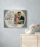 Personalized Custom Photo Name Wedding Anniversary Valentine Day Gift Idea Canvas For Husband Wife Him Her Couple