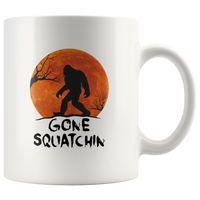 Bigfoot gone squatchin white coffee mug