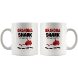 Grandma shark needs a drink wine mother's day gift white coffee mug