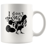 I don't give a cluck chicken white coffee mug