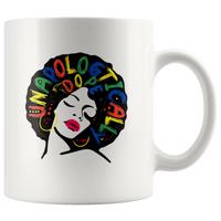 Melanin Strong Afro Woman Queen Black History Month Gift White Coffee Mug
