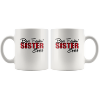 Best Freakin' Sister Ever Plaid Gift White Coffee Mug