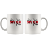 Best Freakin' Sister Ever Plaid Gift White Coffee Mug