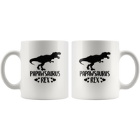 Papawsaurus Rex Dad Father's Day Gift White Coffee Mug