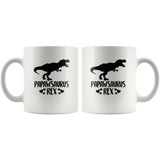 Papawsaurus Rex Dad Father's Day Gift White Coffee Mug