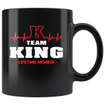 Heartbeat K Team King Lifetime Member black gift coffee mug