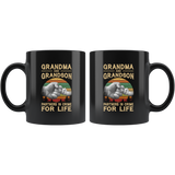 Grandma and grandson partners in crime for life mother's day gift vintage black coffee mug
