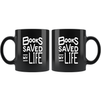 Book save my life, loving read book black gift coffee mug