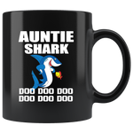 Auntie shark doo doo doo black coffee mugs aunt shark funny gift