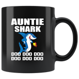 Auntie shark doo doo doo black coffee mugs aunt shark funny gift