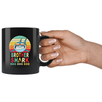 Vintage Retro Uncle Shark doo doo doo black gift coffee mug