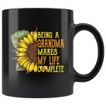 Being A Grandma Makes My Life Complete Sunflower Black Coffee Mug