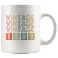 Vintage 1989 birthday white gift coffee mug