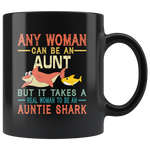 Real woman to be an Auntie shark gift coffee mug vintage