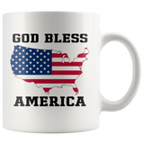 God Bless America Flag White Coffee Mug Mugs