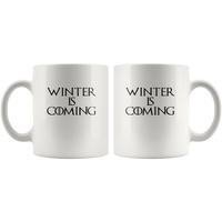 Winter is coming white coffee mug