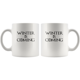 Winter is coming white coffee mug