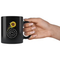 Let it be sunflower round black coffee mug