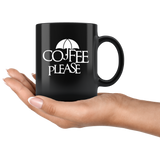 Coffee please umbrella black coffee mug