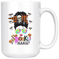 Personalized Halloween Gift Idea For Mom Aunt Spooky Mama Halloween Gift From Kids Name White Coffee Mug