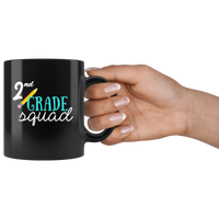 2nd grade squad back to school black coffee mug