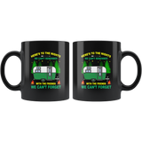 Here’s To The Nights We Can’t Remember With The Friends We Can’t Forget Camping Black Coffee Mug