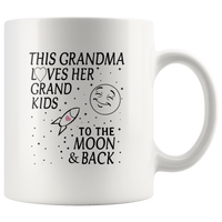This grandma loves her grandkids to the moon and back white coffee mug