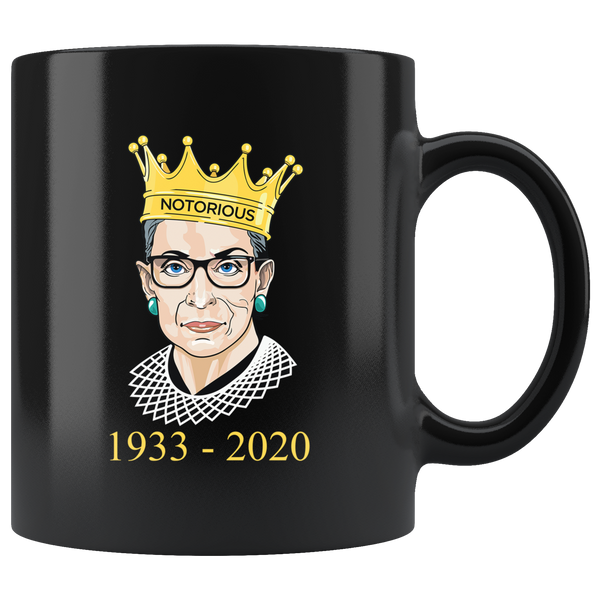 Notorious RBG Ruth Supreme Bader Court Ginsburg 1933 2020 Rip Black Coffee Mug