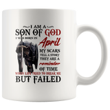 Knight I Am Son Of God Born In April Life Tried Break Me But Failed Warrior Templar Birthday White Coffee Mug