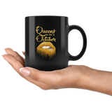 Queens are born in October birthday gift black coffee mug