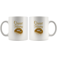 Queens are born in January birthday gift white coffee mug