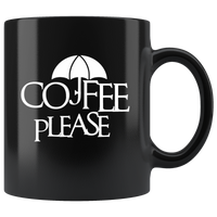 Coffee please umbrella black coffee mug