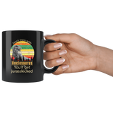 Don't mess with unclesaurus you'll get jurasskicked funny black gift coffee mugs