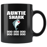 Auntie shark doo doo doo aunt shark funny black gift coffee mugs