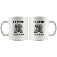 U.S. Veteran I Walked The Walk Combat Boots White Coffee Mug