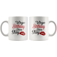 Virgo Birthday Diva Slay Lip White Coffee Mug