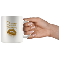 Queens are born in December birthday gift white coffee mug