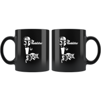 The MandoFather Funny Fathers Day Gift For Daddy Husband Dad Men Black Coffee Mug