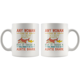 Real woman to be an Auntie shark gift coffee mugs vintage