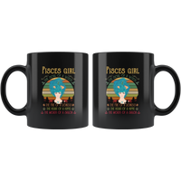 Pisces girl the soul of a witch fire lioness heart hippie mouth sailor black coffee mug
