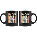 Retro Vintage Brother shark doo doo doo black gift coffee mug
