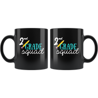 2nd grade squad back to school black coffee mug