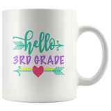 Hello third 3rd grade first day back to school white coffee mug