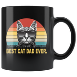 Best cat dad ever vintage gift black coffee mug