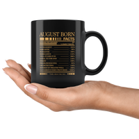 August born facts servings per container, born in August, birthday black gift coffee mug