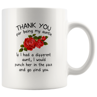 Thank You For Being My Auntie I Punch Other Funny Gift For Aunt Women White Coffee Mug