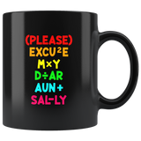 Please Excuse My Dear Aunt Sally Math Black coffee mug